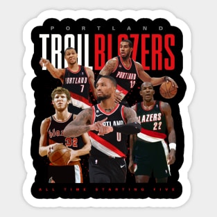 Portland Trail Blazers All Time Starting Five Sticker